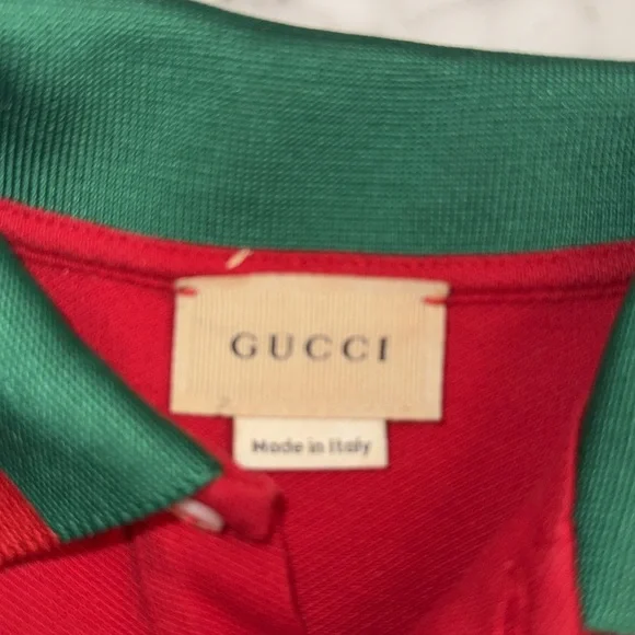 GUCCI BOYS POLO “GUCCI LOGO” COLLAR SHIRT 36M - Picture 4 of 8